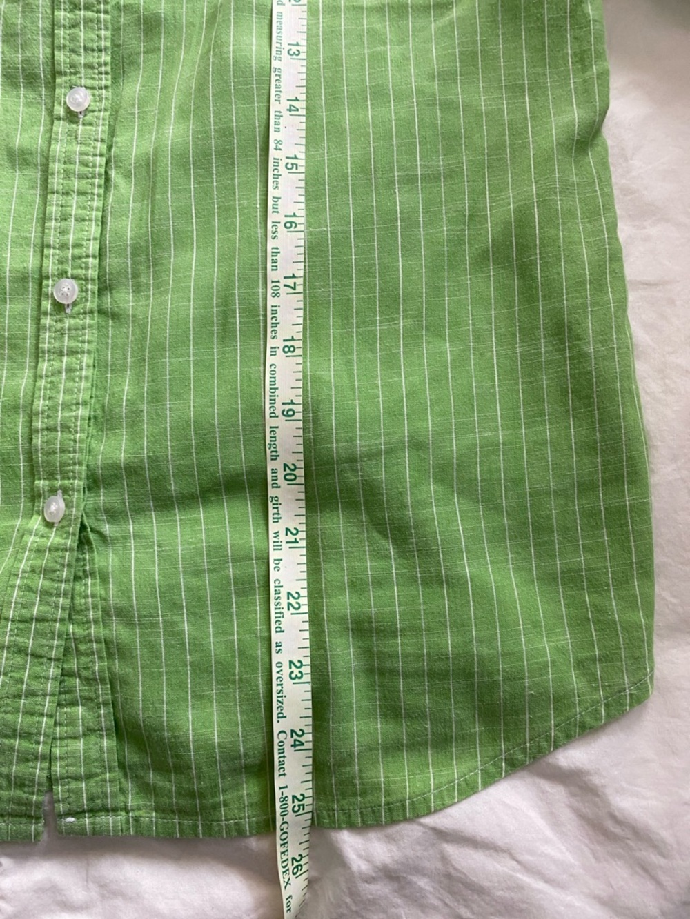 Talbots Green Pinstripe Button-Up Blouse - Picture 10 of 11